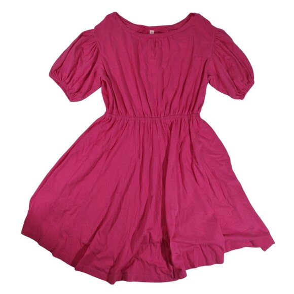 NWT Anthropologie Daily Practice Solid Hot Pink Mini Dress Modal Puff Sleeve S - Picture 3 of 7